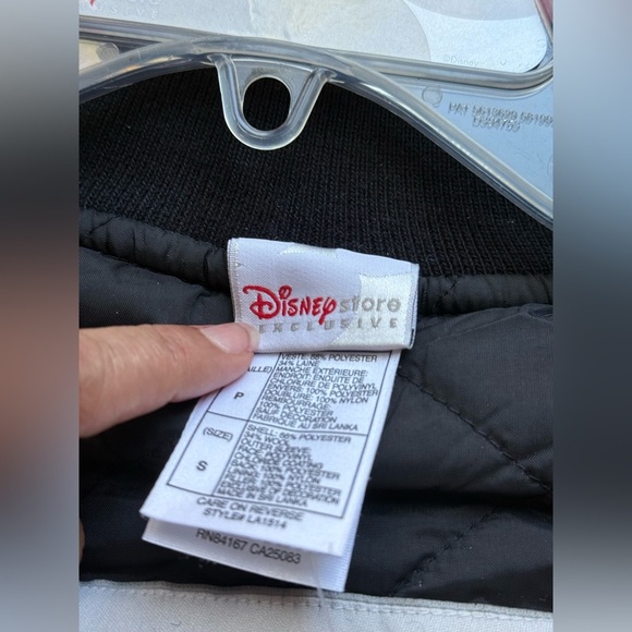 Vintage Men Disney  Mickey Mouse Embroidered Varsity Blk Wool Leather Jacket S - Picture 5 of 14